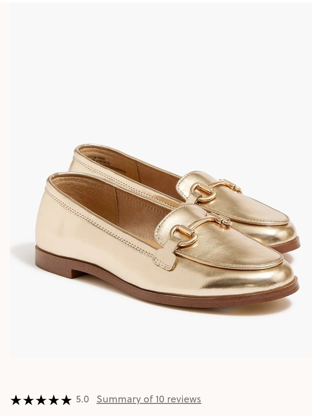 Crewcuts Metallic Gold Loafers with Horsebit Accent